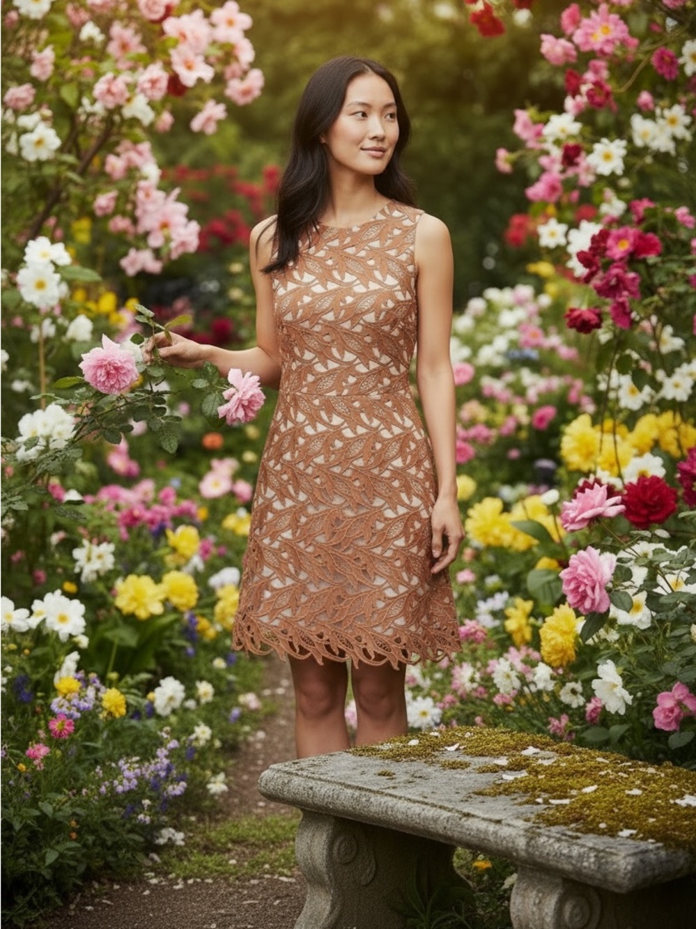 Keepsake The Label “The Moment” Terracotta Lace Mini Dress NWT